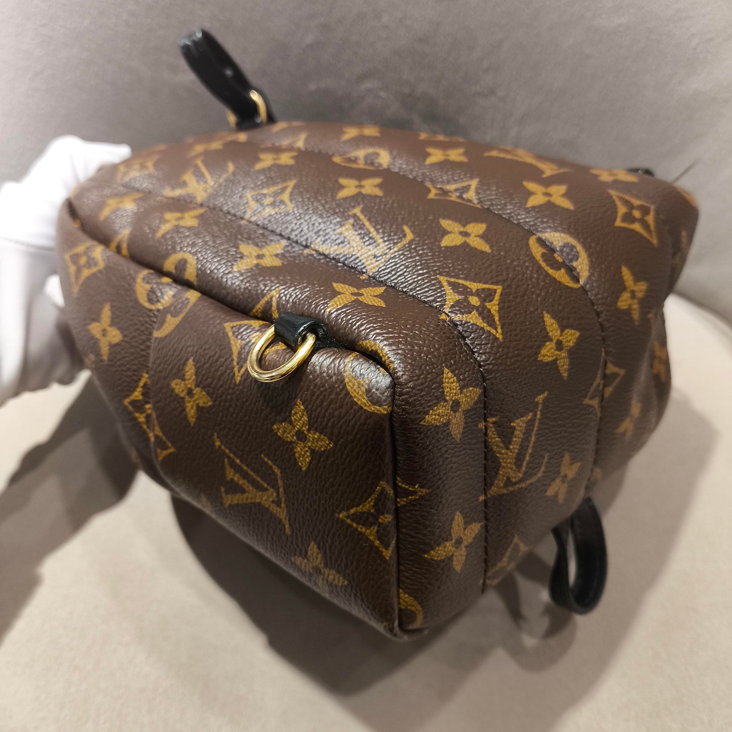 Louis Vuitton - Palm Springs Backpack Mini - Monogram coated canvas with leather trim - Brown, Black - (mini)
