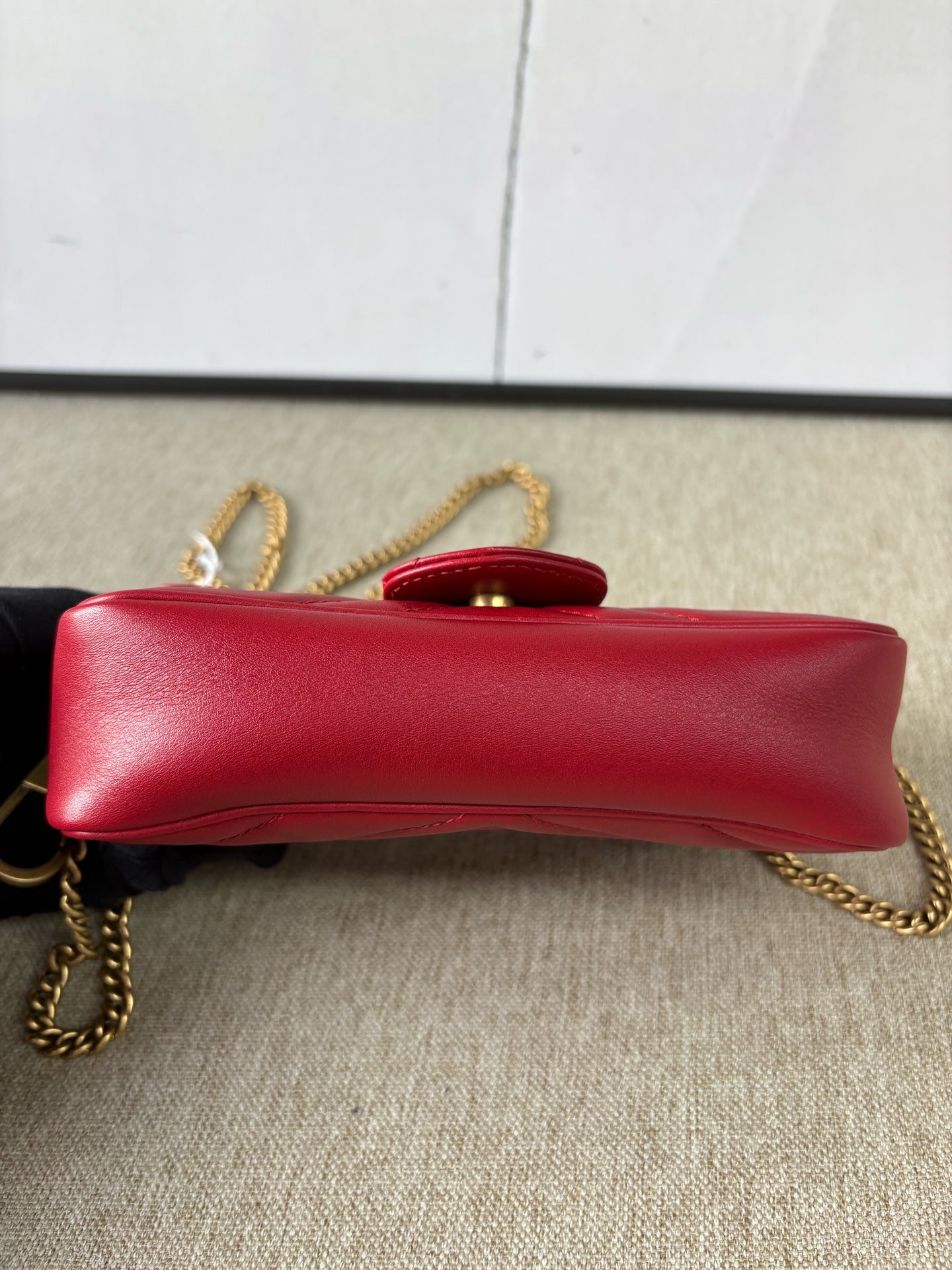 Gucci - GG Marmont Matelassé Mini Chain Bag - Cowhide leather - Red - (mini)