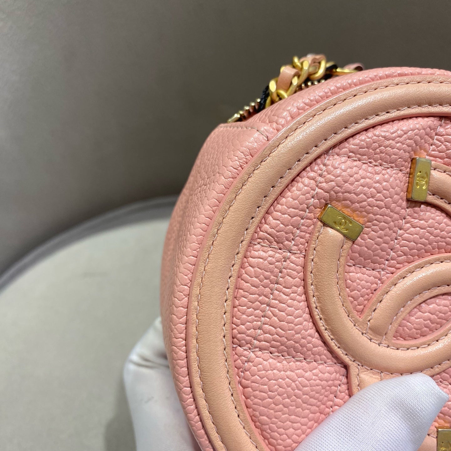 Chanel - Round Mini Bag - Caviar leather - Pink - (mini)