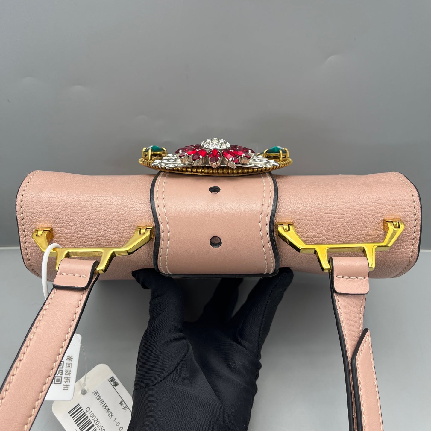 Miu Miu - Jeweled Flap Shoulder Bag - Leather - Pink - (small)