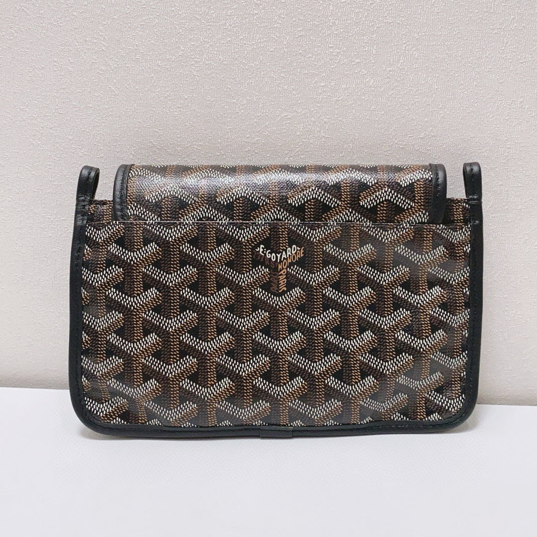 Goyard - Plumet - Goyardine canvas with leather trim - Black - (small)