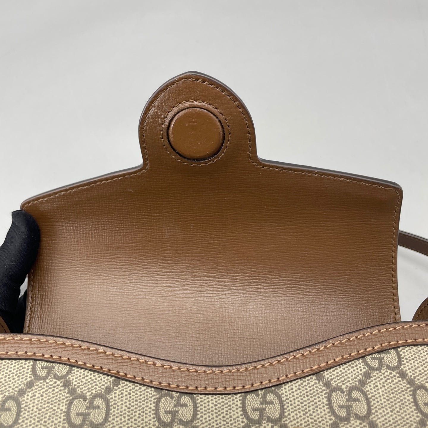 Gucci - Horsebit 1955 Camera Bag - GG Supreme canvas with leather trim - Beige and Brown - (mini)