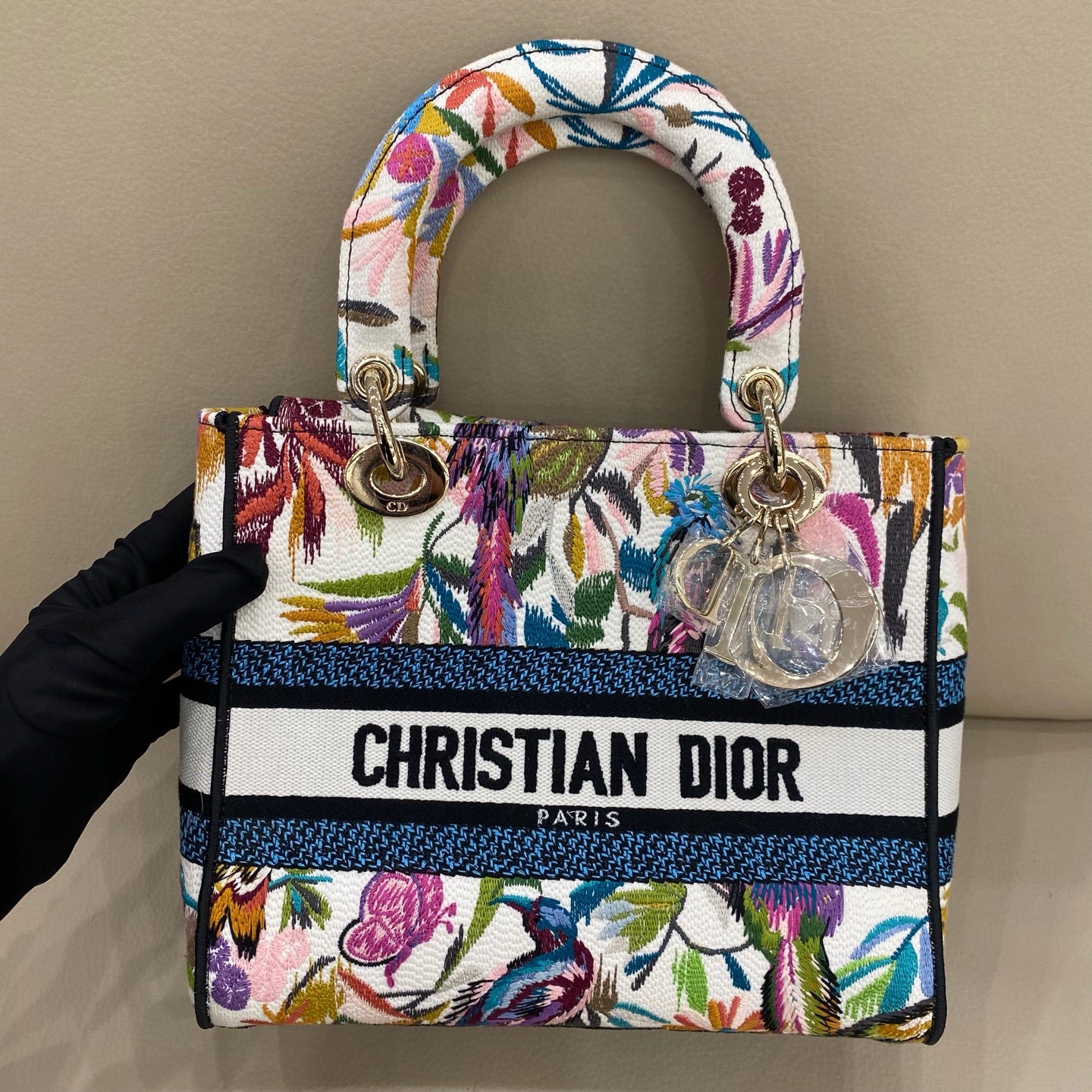 Dior - Lady Dior - Embroidered Canvas - Multicolour - (Medium)