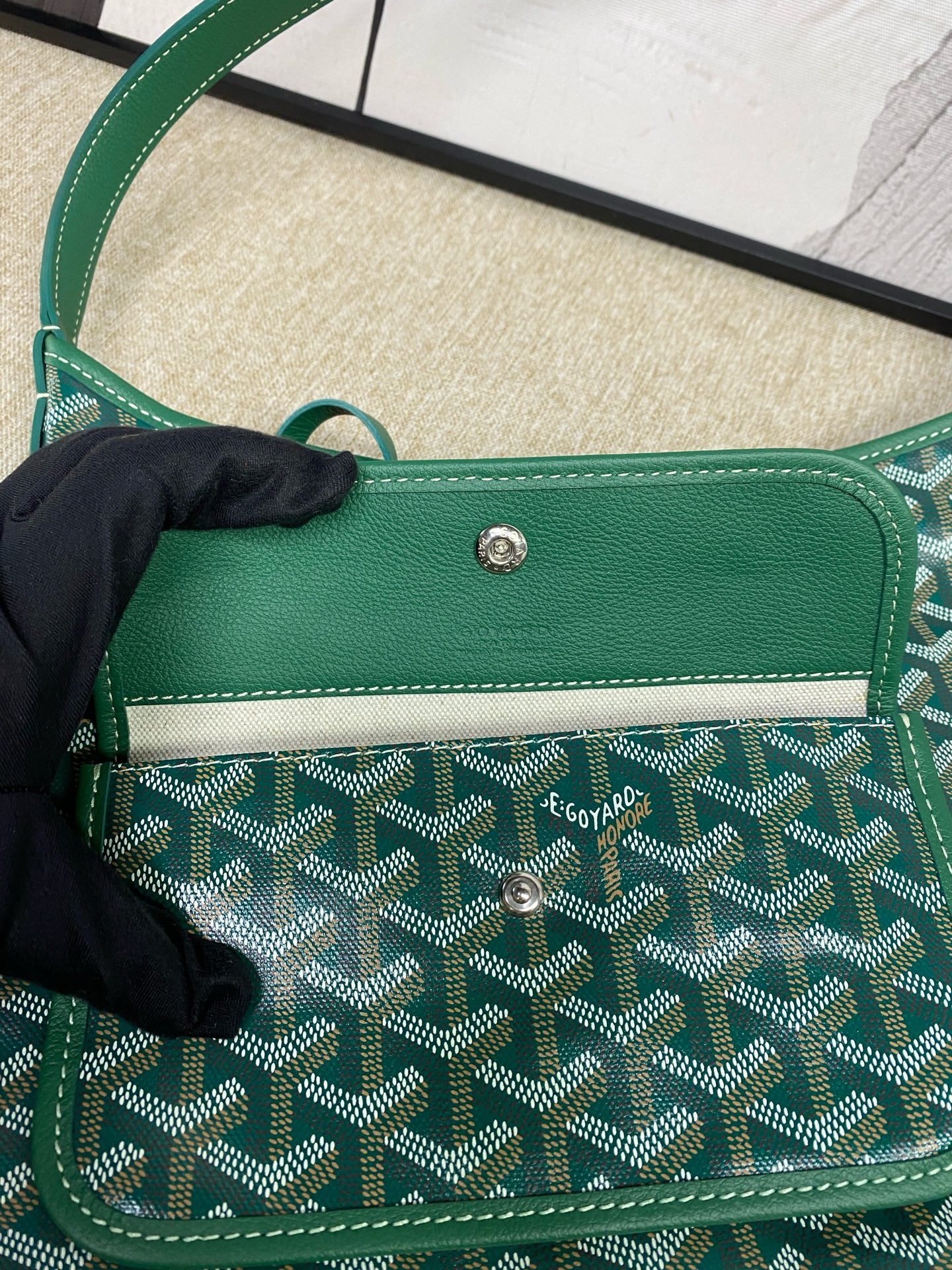 Goyard - Hobo - Goyardine canvas with leather trim - Green - (large)