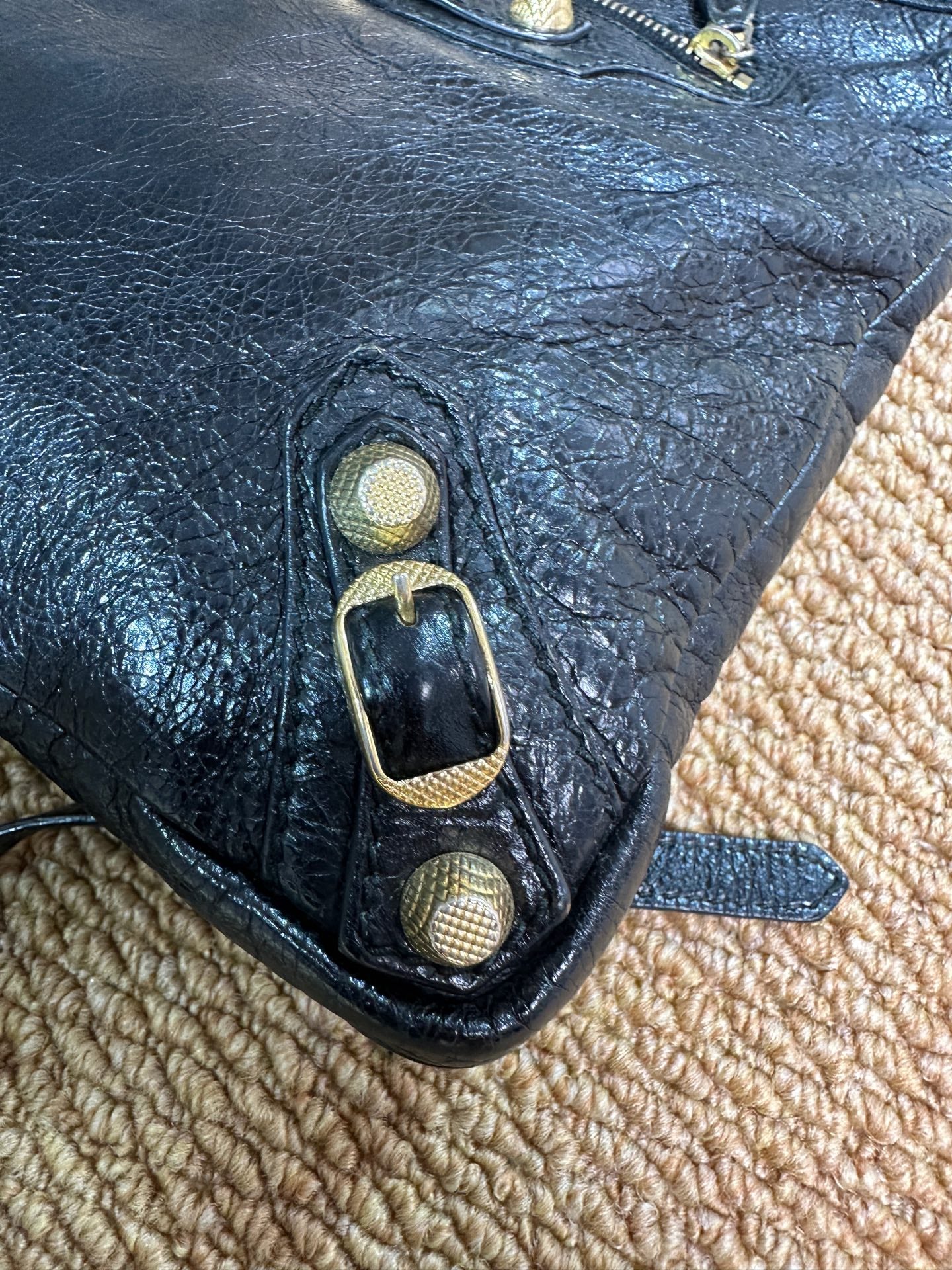Balenciaga - Motorcycle Crossbody Bag - Leather - Black - (mini)
