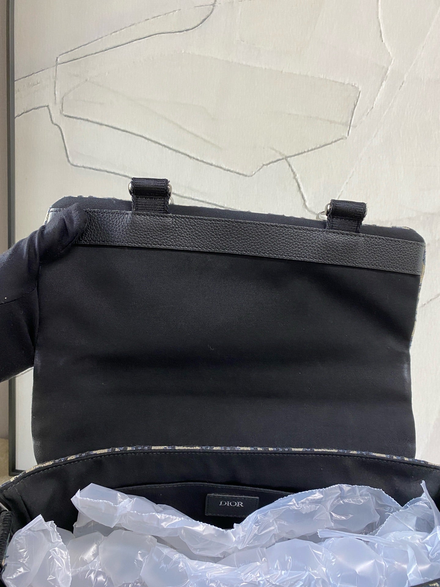 Dior - Explorer Messenger Bag - Embroidered canvas with leather trim - Blue - (Medium)
