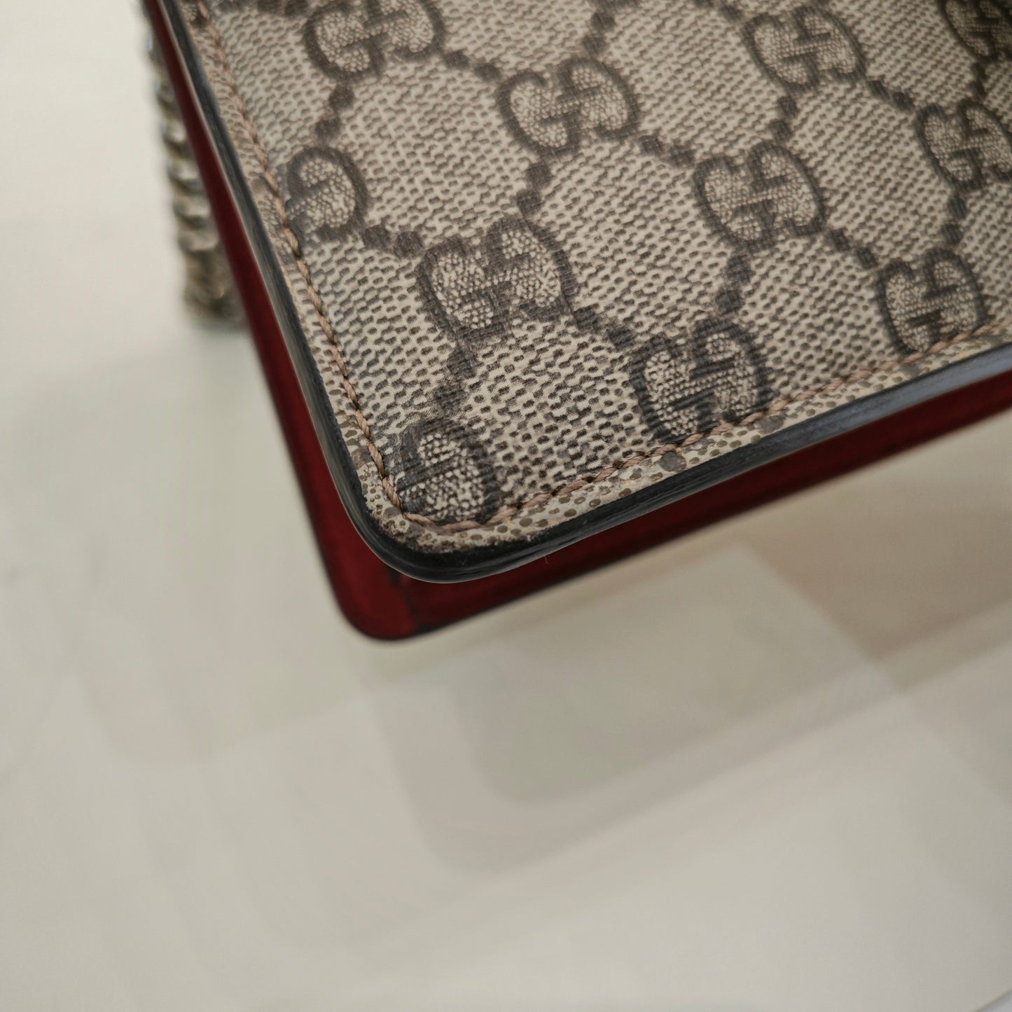 Gucci - Dionysus Mini - GG Supreme canvas with suede trim - Beige and Red - (mini)