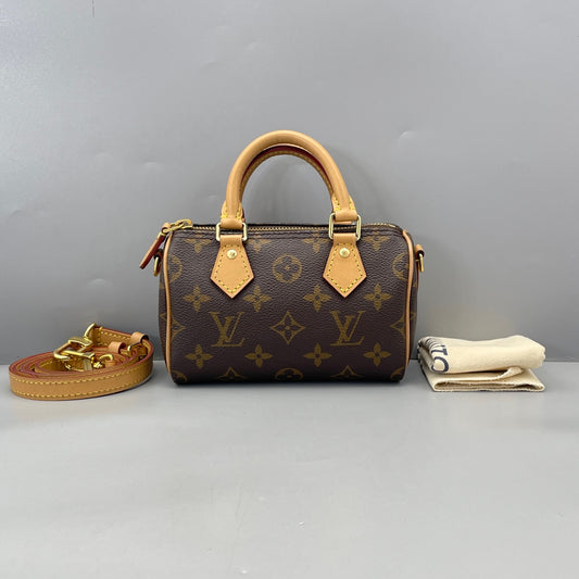 Louis Vuitton - Speedy Nano - Monogram coated canvas with Vachetta leather trim - Brown - (Mini)