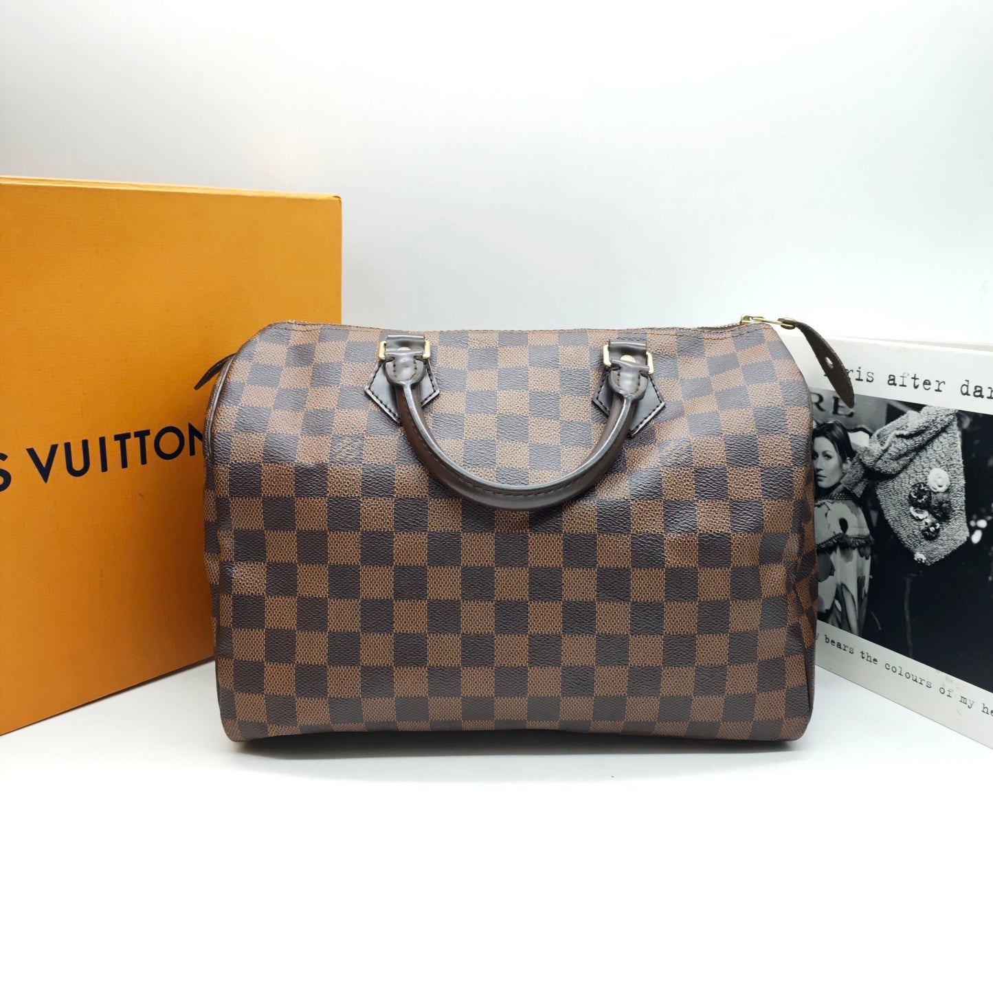 Louis Vuitton - Speedy 30 - Damier Ebene coated canvas with leather trim - Brown - (Medium)