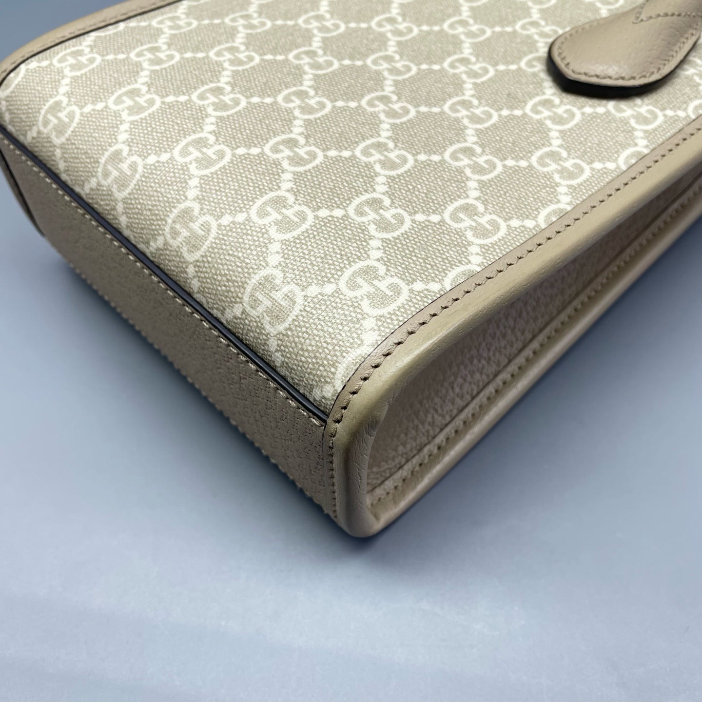 Gucci - Ophidia Mini Tote Bag - Coated canvas with leather trim - Beige - (mini)