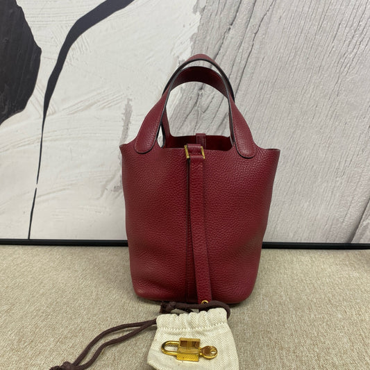 Hermès - Picotin Lock 18 - Taurillon Clemence leather - Red - (mini)