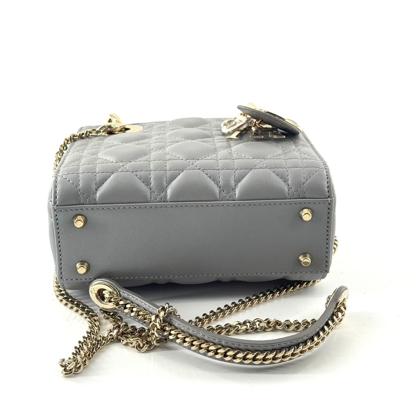 Dior - Lady Dior Mini - Lambskin leather - Grey - (mini)