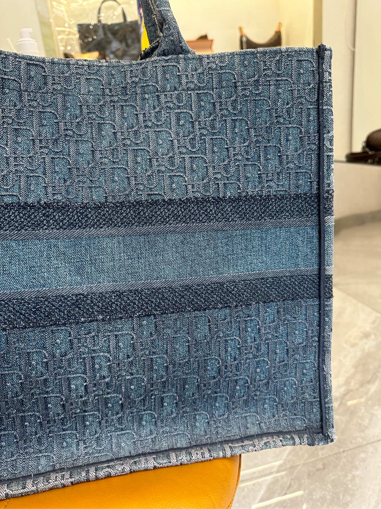 Dior - Book Tote - Denim with embroidery - Blue - (Large)