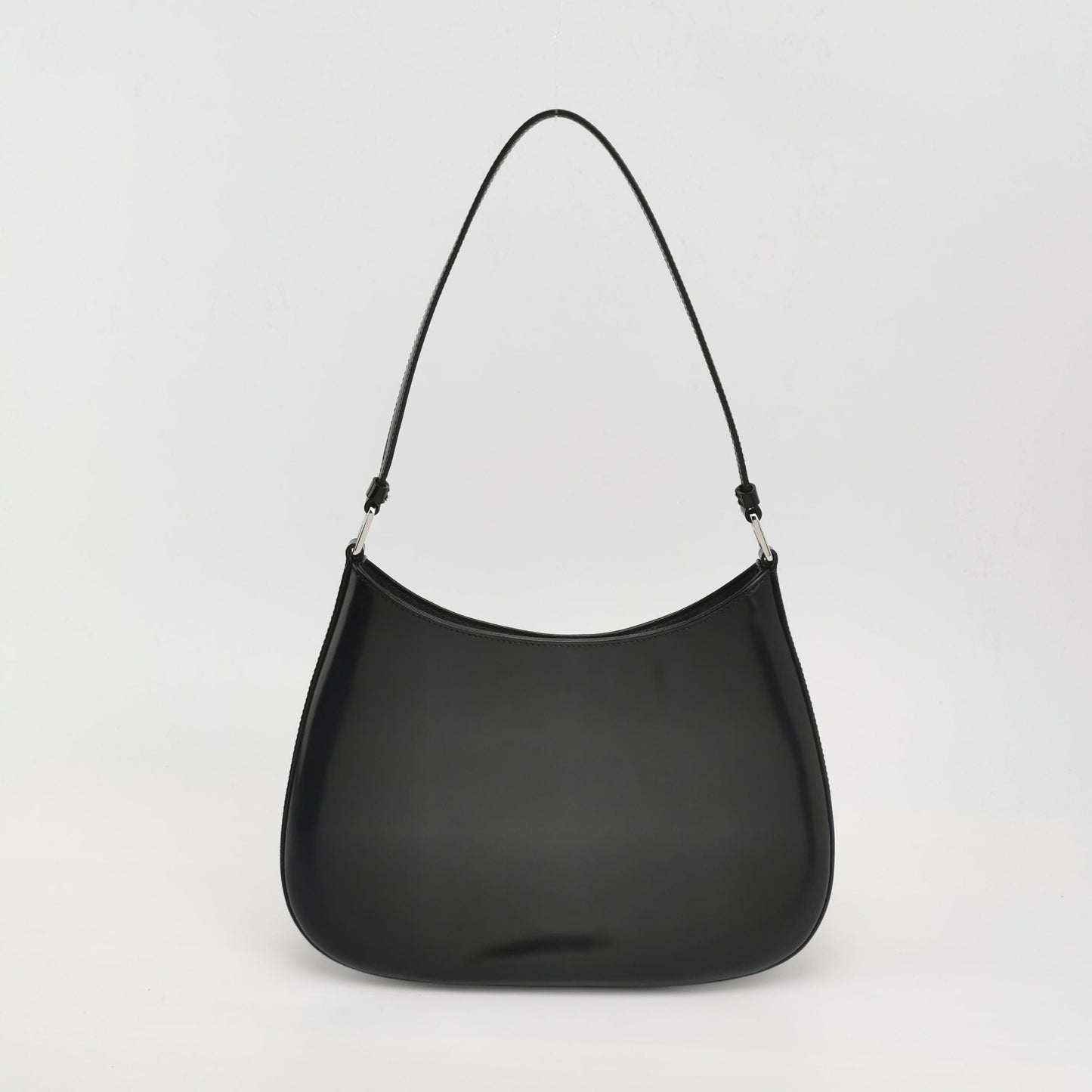 Prada - Cleo Shoulder Bag - Brushed leather - Black - (small)