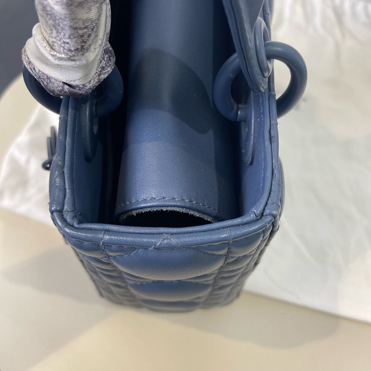 Dior - Lady Dior - Matte Calfskin Leather - Hazy Blue - (Small)