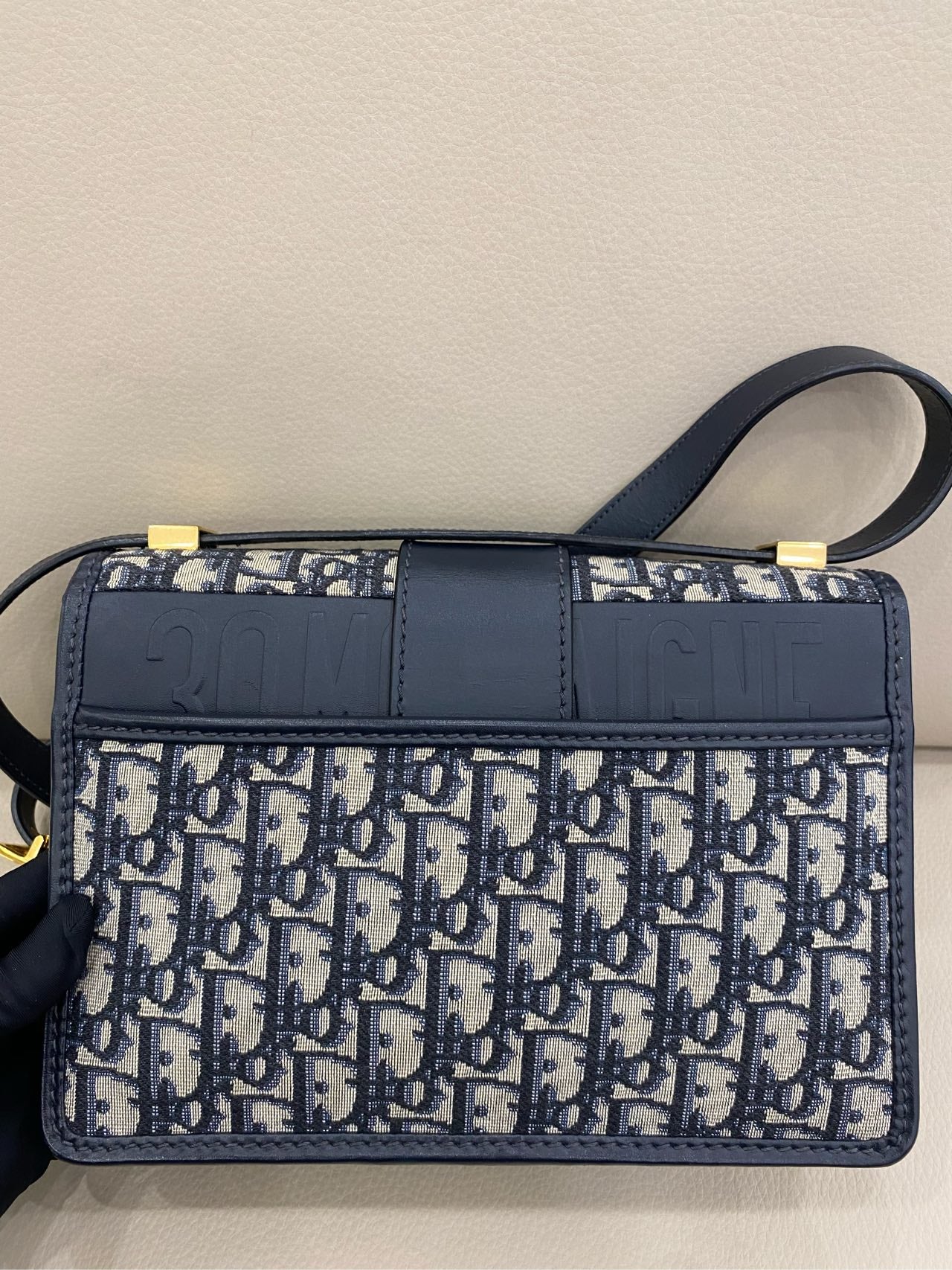 Dior - 30 Montaigne - Dior Oblique jacquard canvas with leather trim - Navy - (medium)
