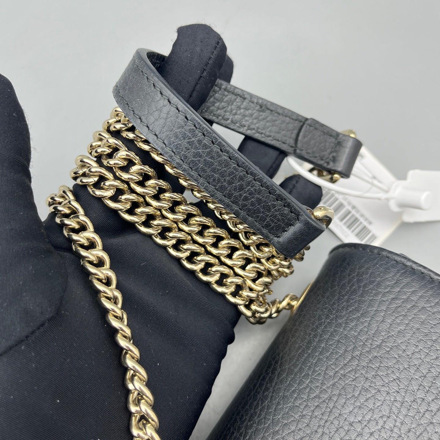 Gucci - Interlocking G Accordion Crossbody Bag - Grained leather - Black - (Small)