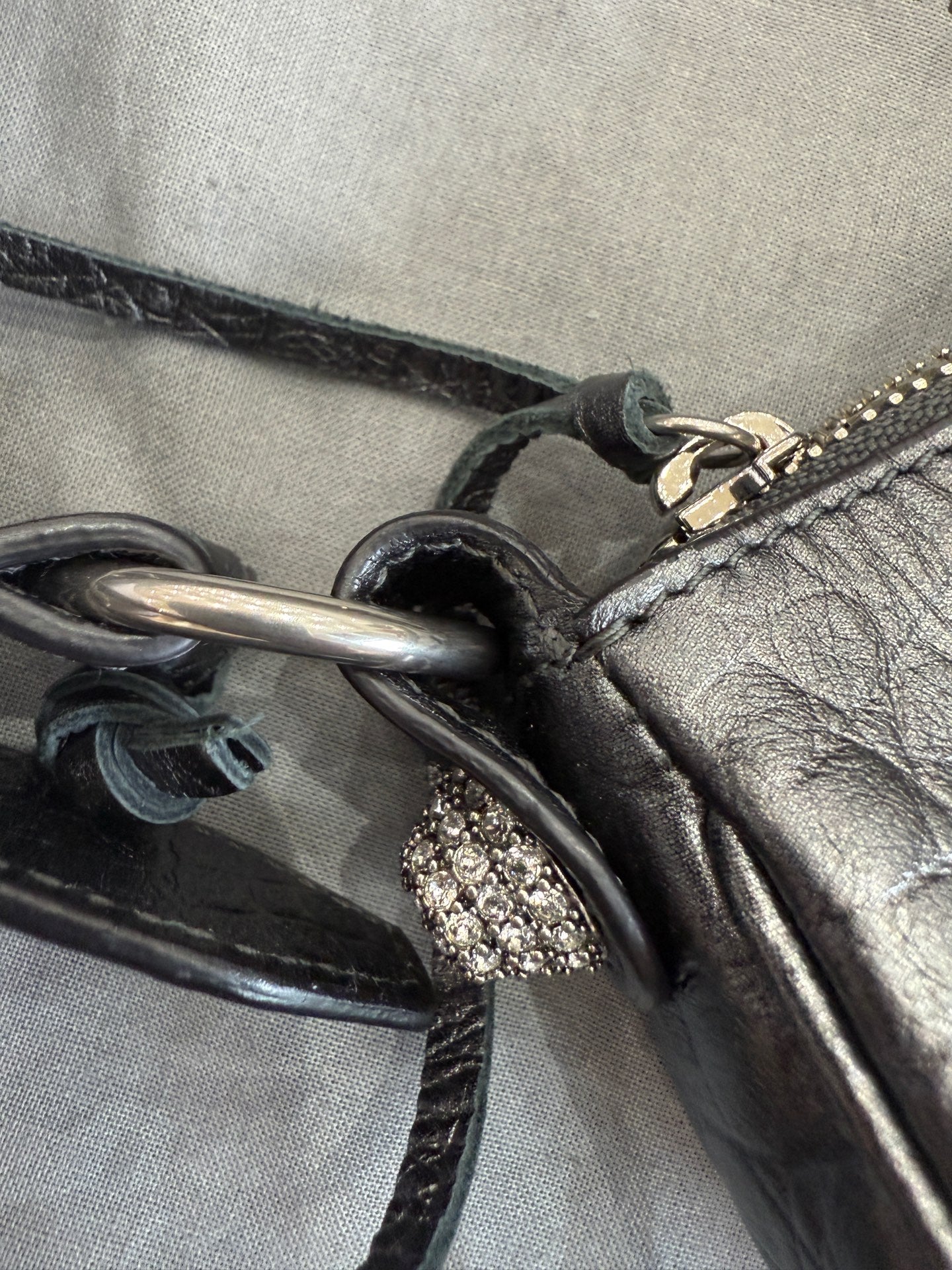Balenciaga - Le Cagole Mini Shoulder Bag - Crocodile-embossed calfskin leather - Grey - (mini)