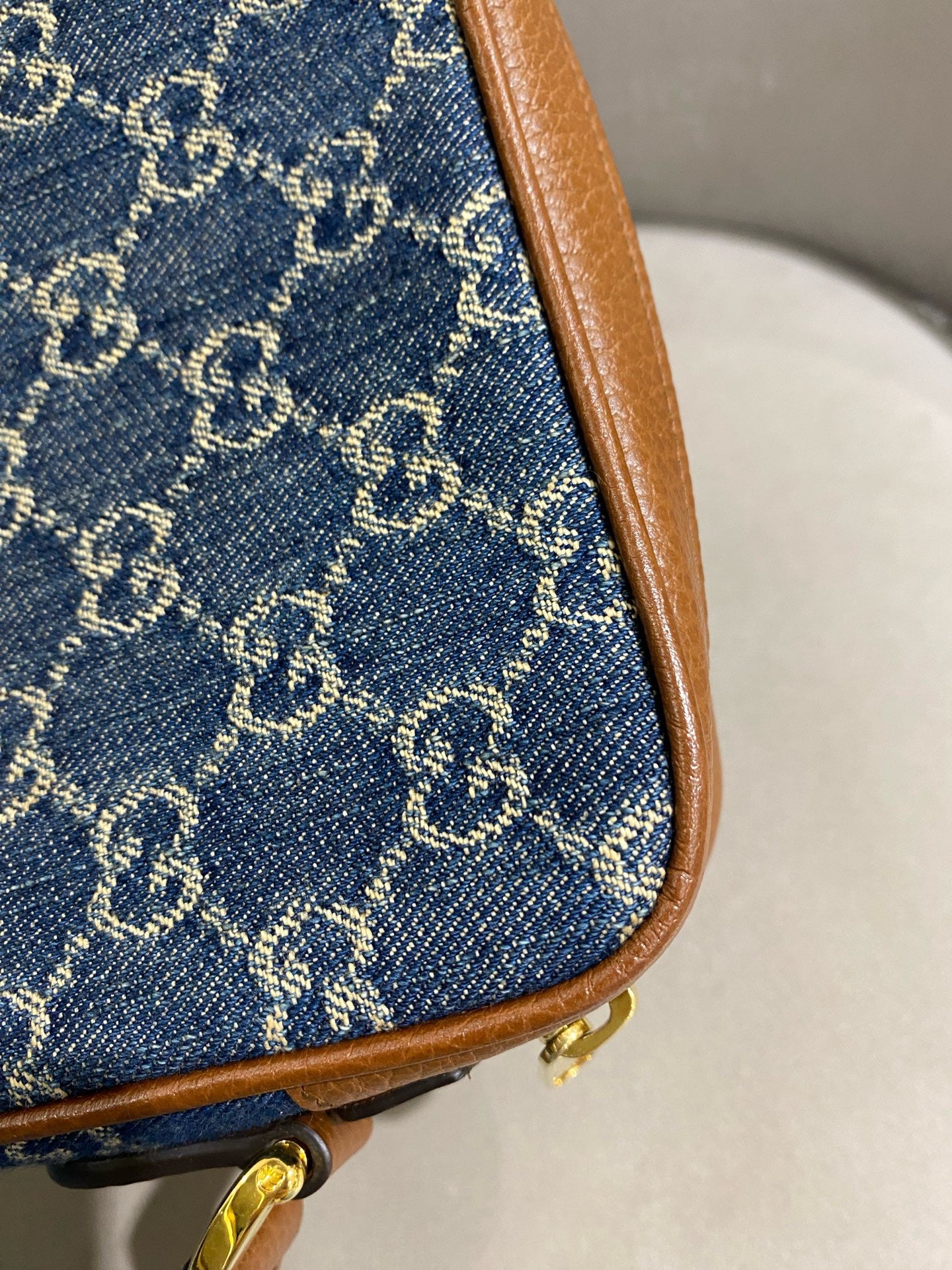 Gucci - Denim Camera Bag - Denim and Leather - Blue and Brown - (small)