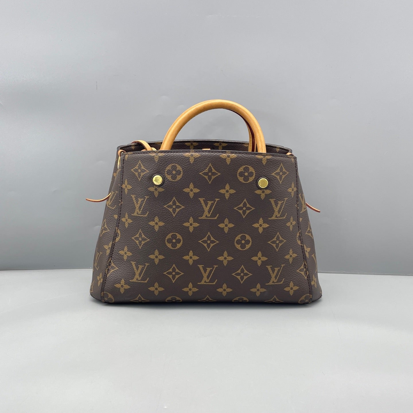 Louis Vuitton - Montaigne BB Monogram - Monogram coated canvas with natural Vachetta leather trim - Brown - (small)