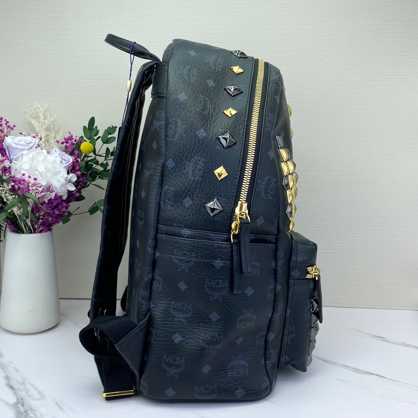 MCM - Stark Backpack - Leather - Black - (Large)