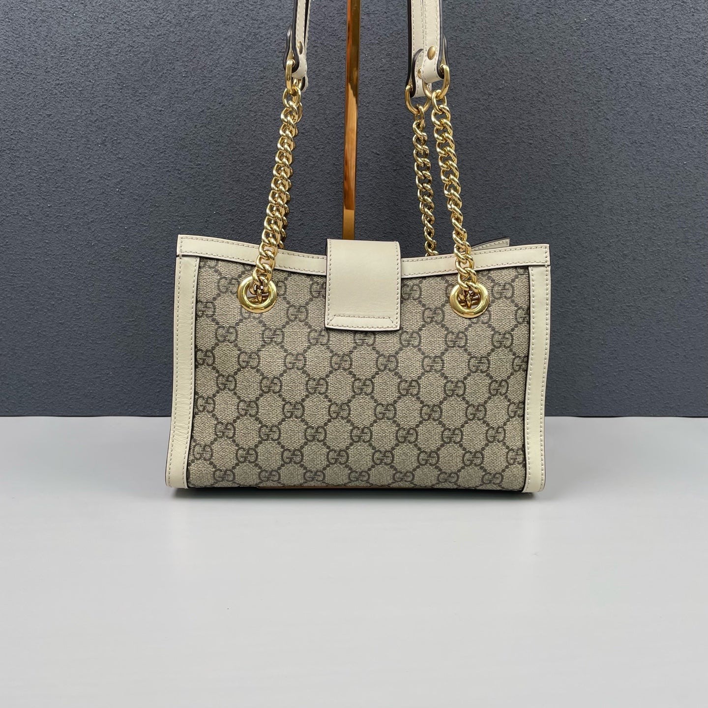 Gucci - Padlock Small Tote Bag - GG Supreme canvas with leather trim - Beige and Cream with Gold-Tone Hardware - (Small)
