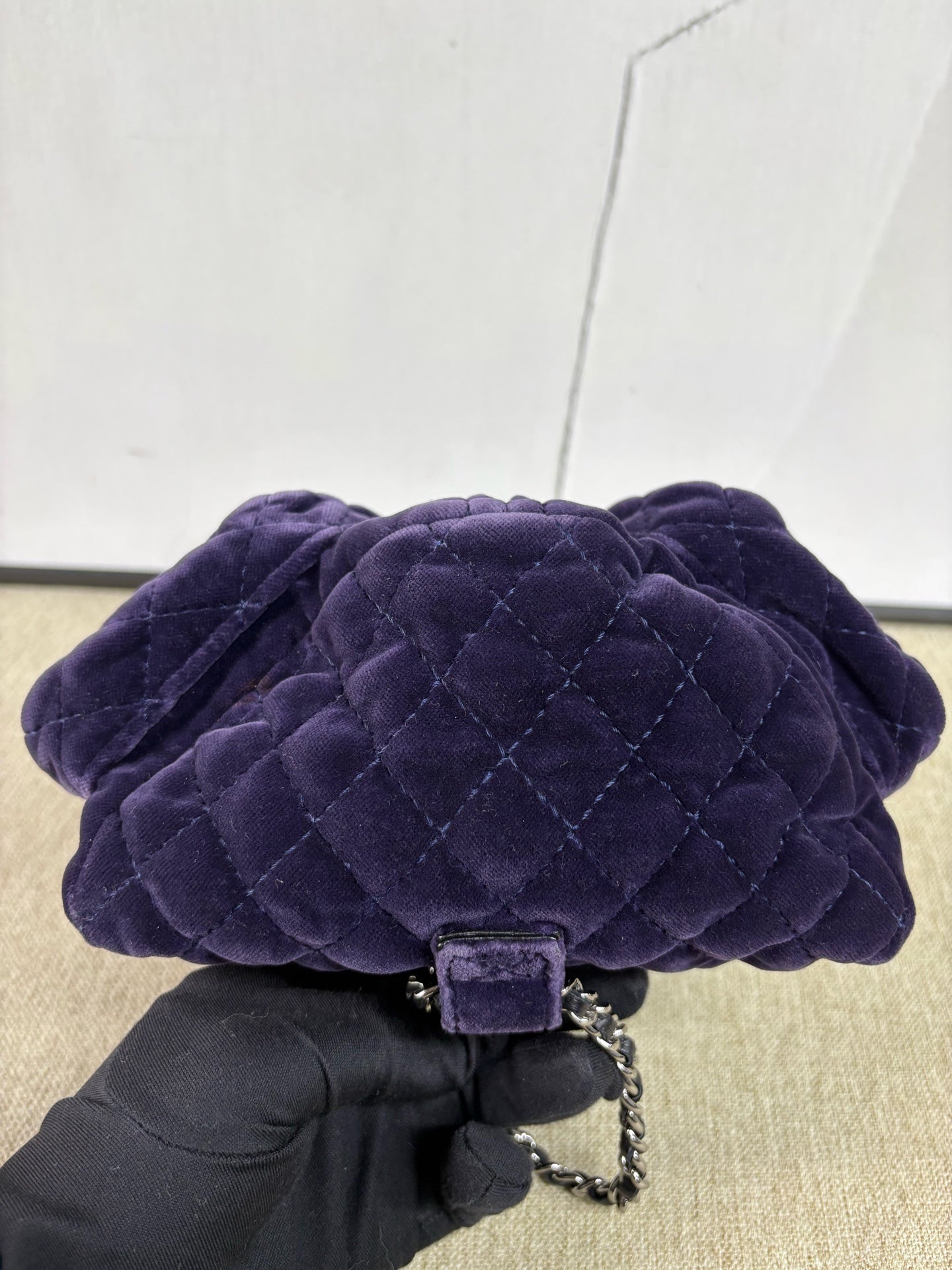 Chanel - Quilted Velvet Mini Backpack - Velvet - Purple with Silver-Tone Hardware - (mini)