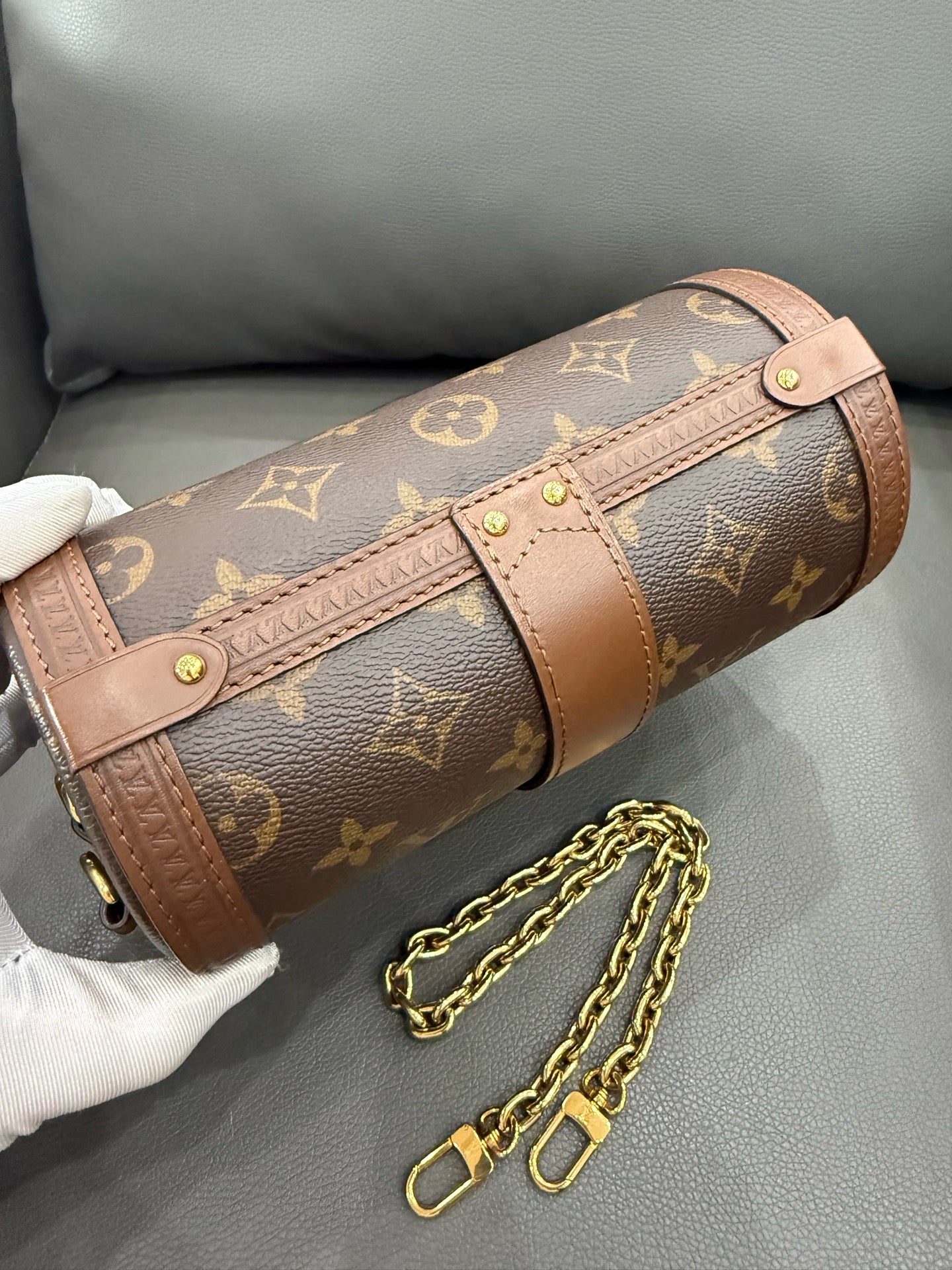 Louis Vuitton - Papillon Trunk - Monogram coated canvas with leather trim - Brown with tan leather and gold-tone hardware - (mini)