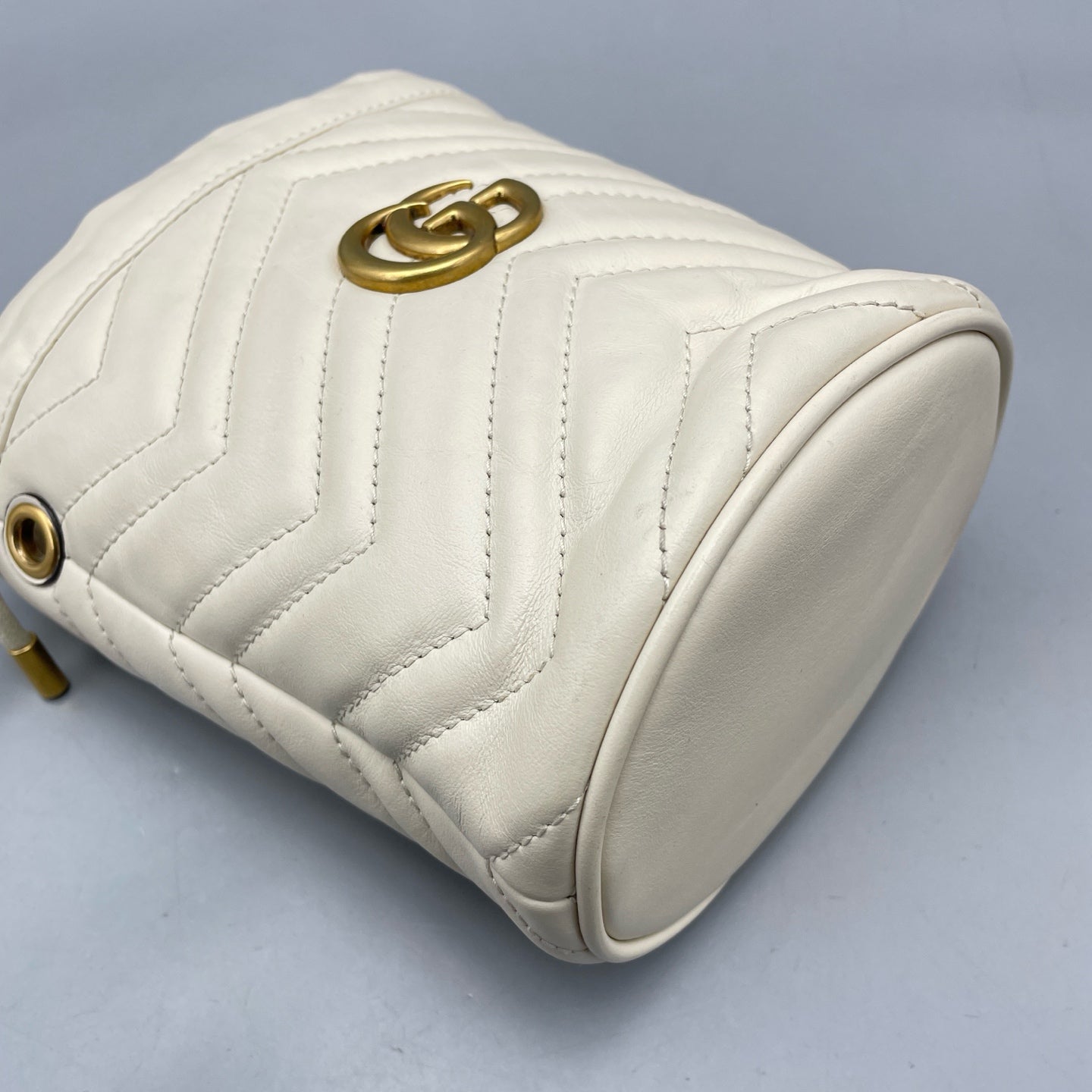 Gucci - GG Marmont Mini Bucket Bag - Leather - White - (Mini)