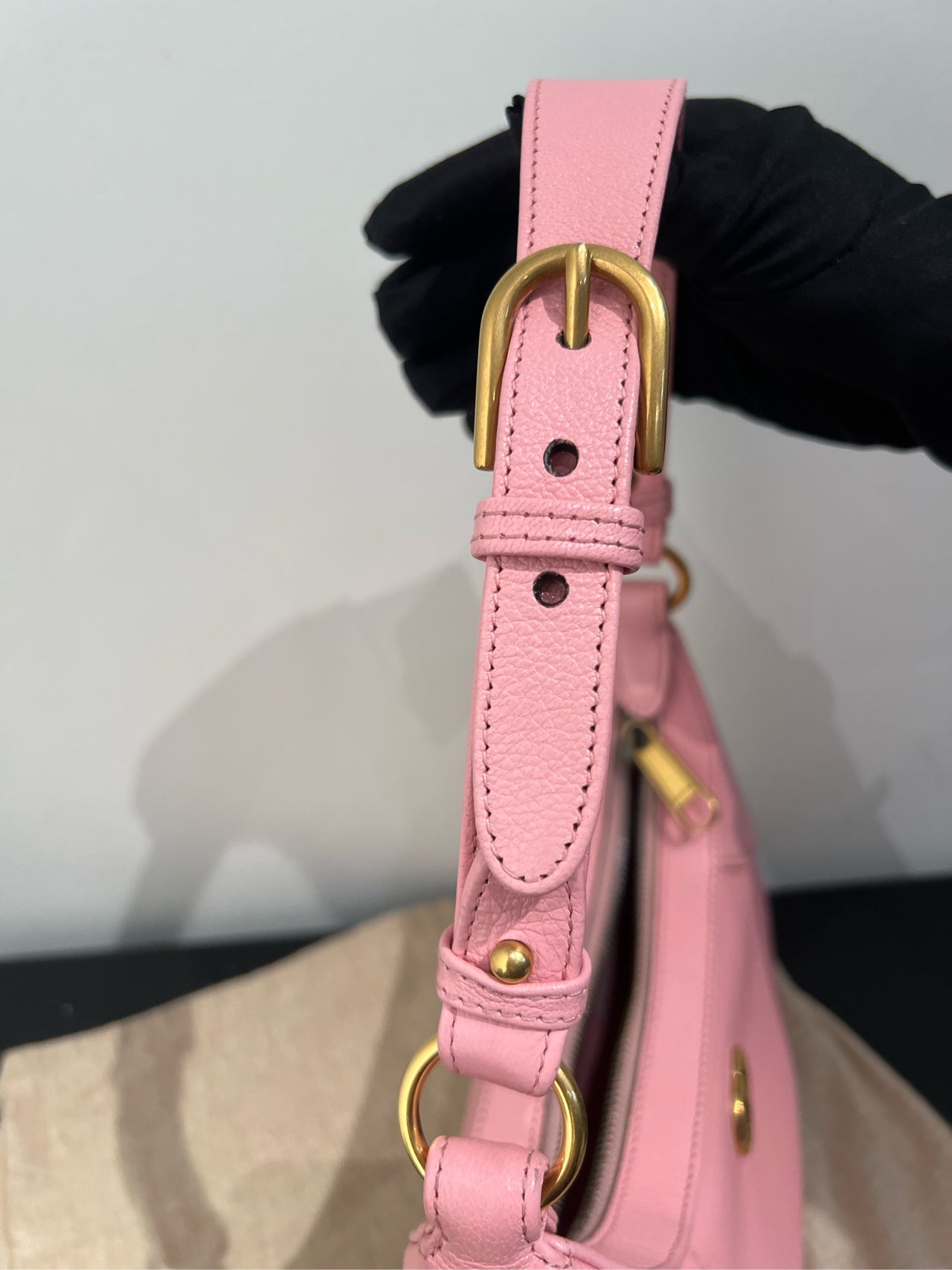 Gucci - Aphrodite Small Hobo Bag with Double G - Grained leather - Pink - (small)