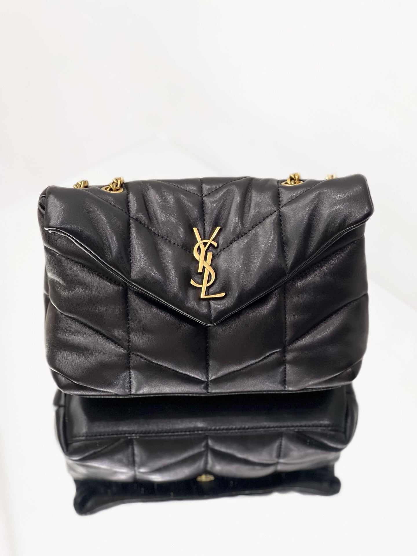Saint Laurent - Loulou Puffer Mini - Leather - Black - (mini)