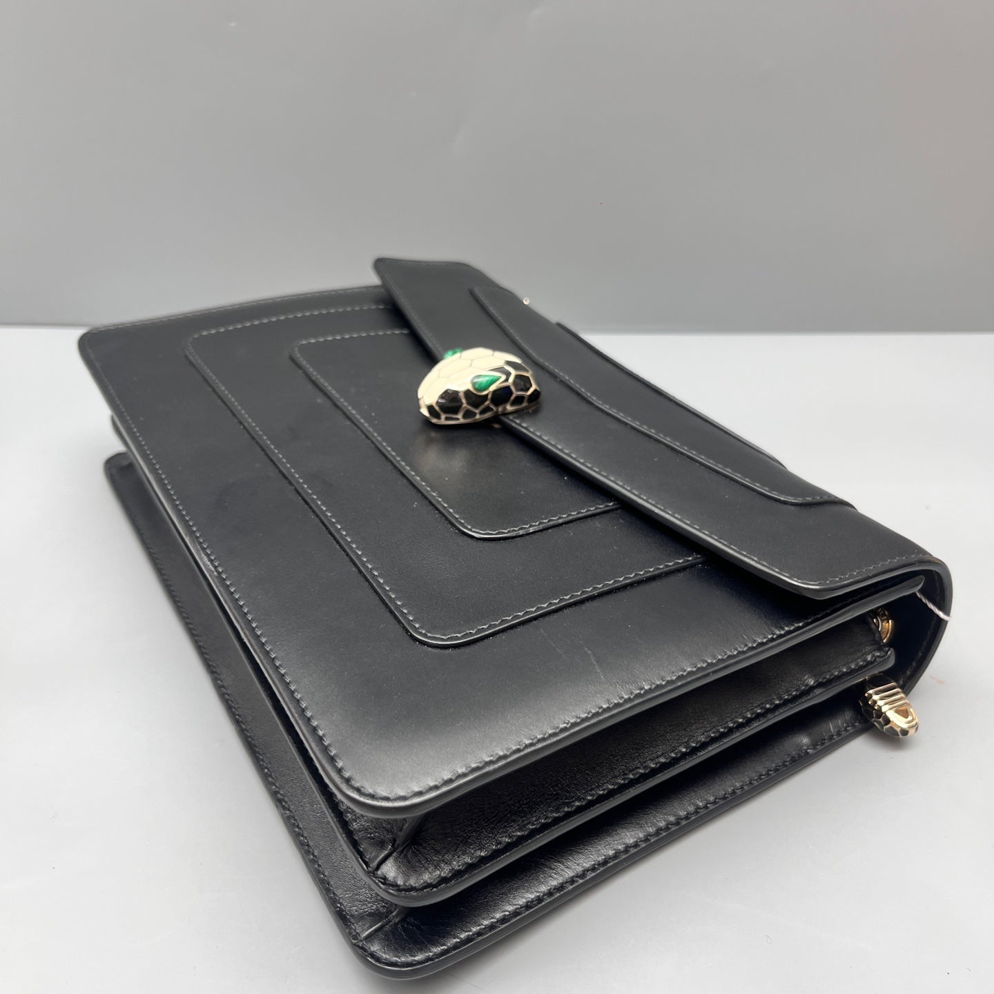Bvlgari - Serpenti Forever Flap Bag - Leather - Black - (medium)