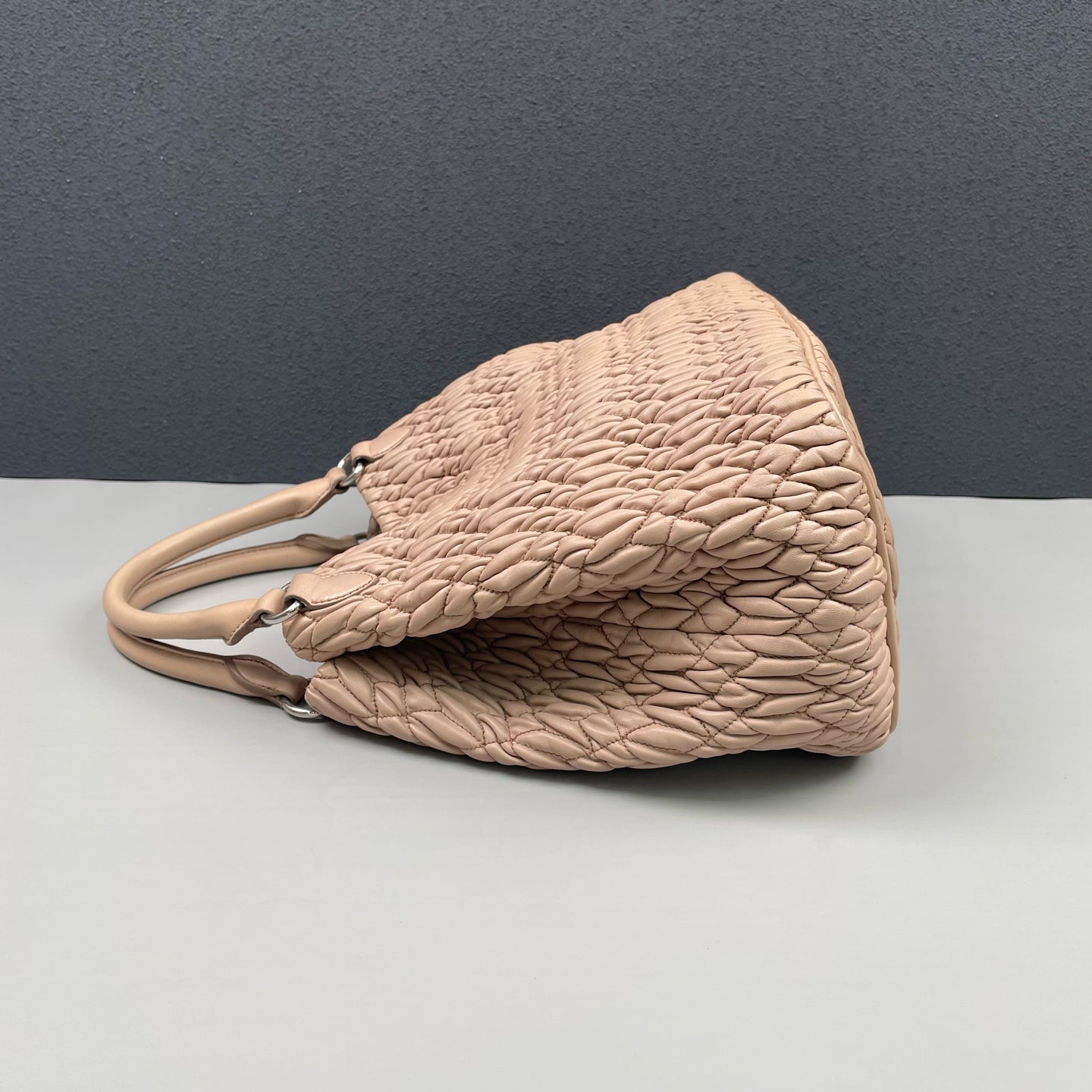 Miu Miu - Matelassé Gemstone Chain Shoulder Bag - Leather - Pink - (medium)