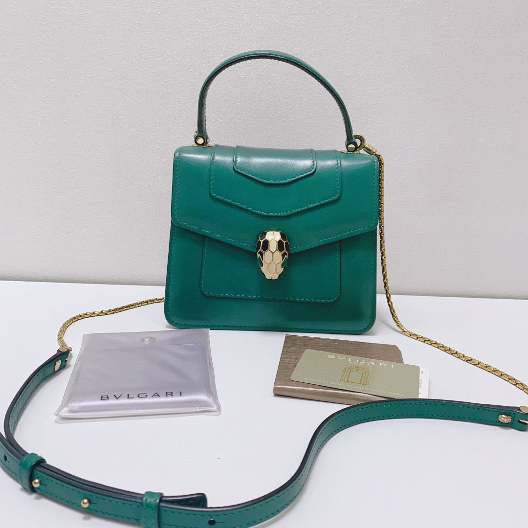 Bvlgari - Serpenti Forever Accordion Bag - Leather - Green - (small)