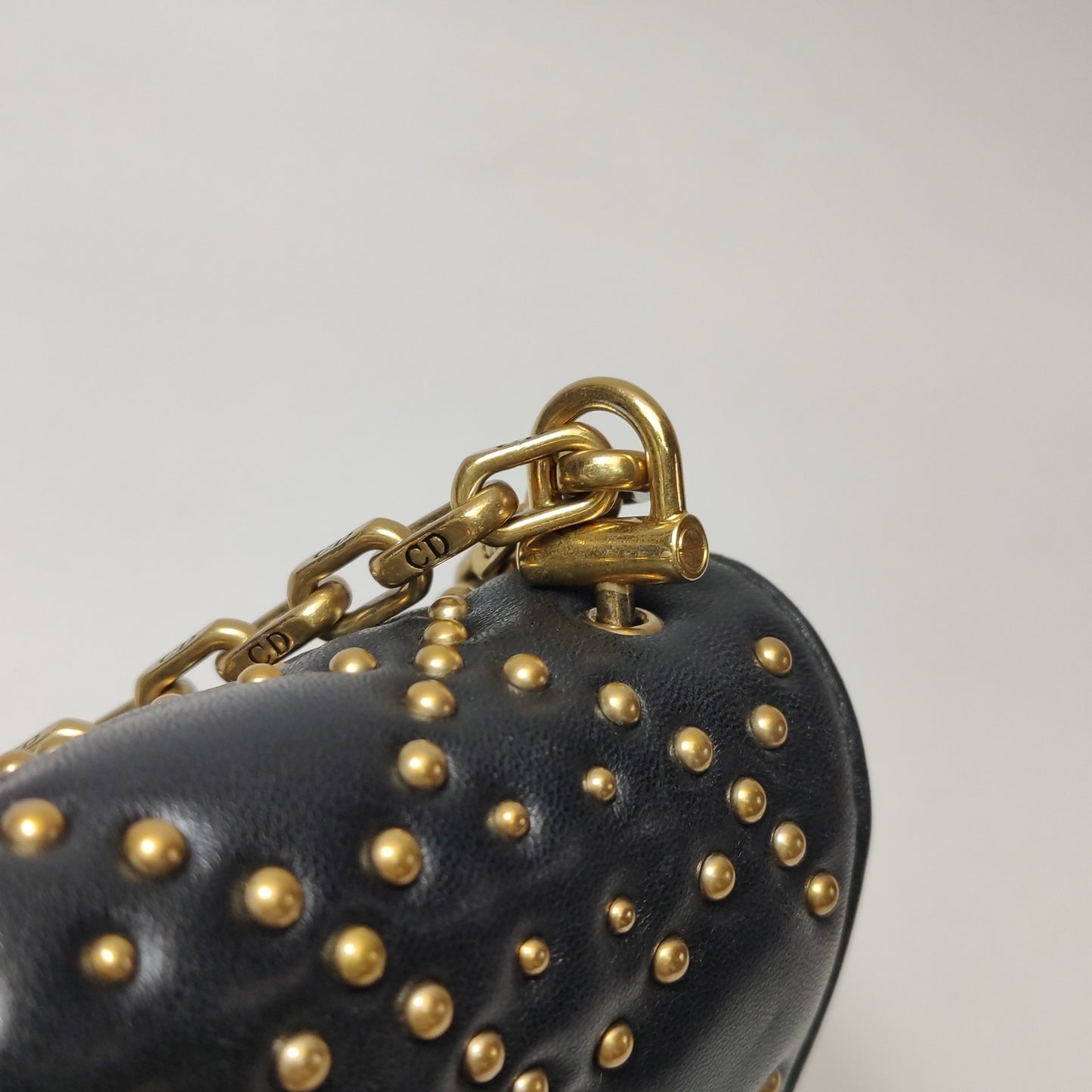 Dior - Studded Flap Bag - Leather - Black - (mini)