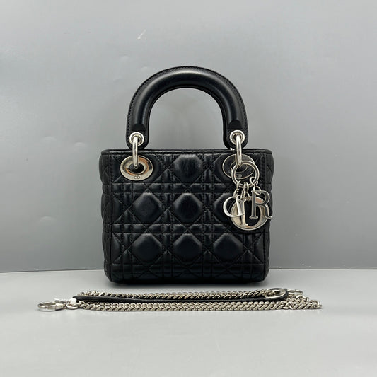 Dior - Lady Dior - Lambskin leather - Black - (mini)