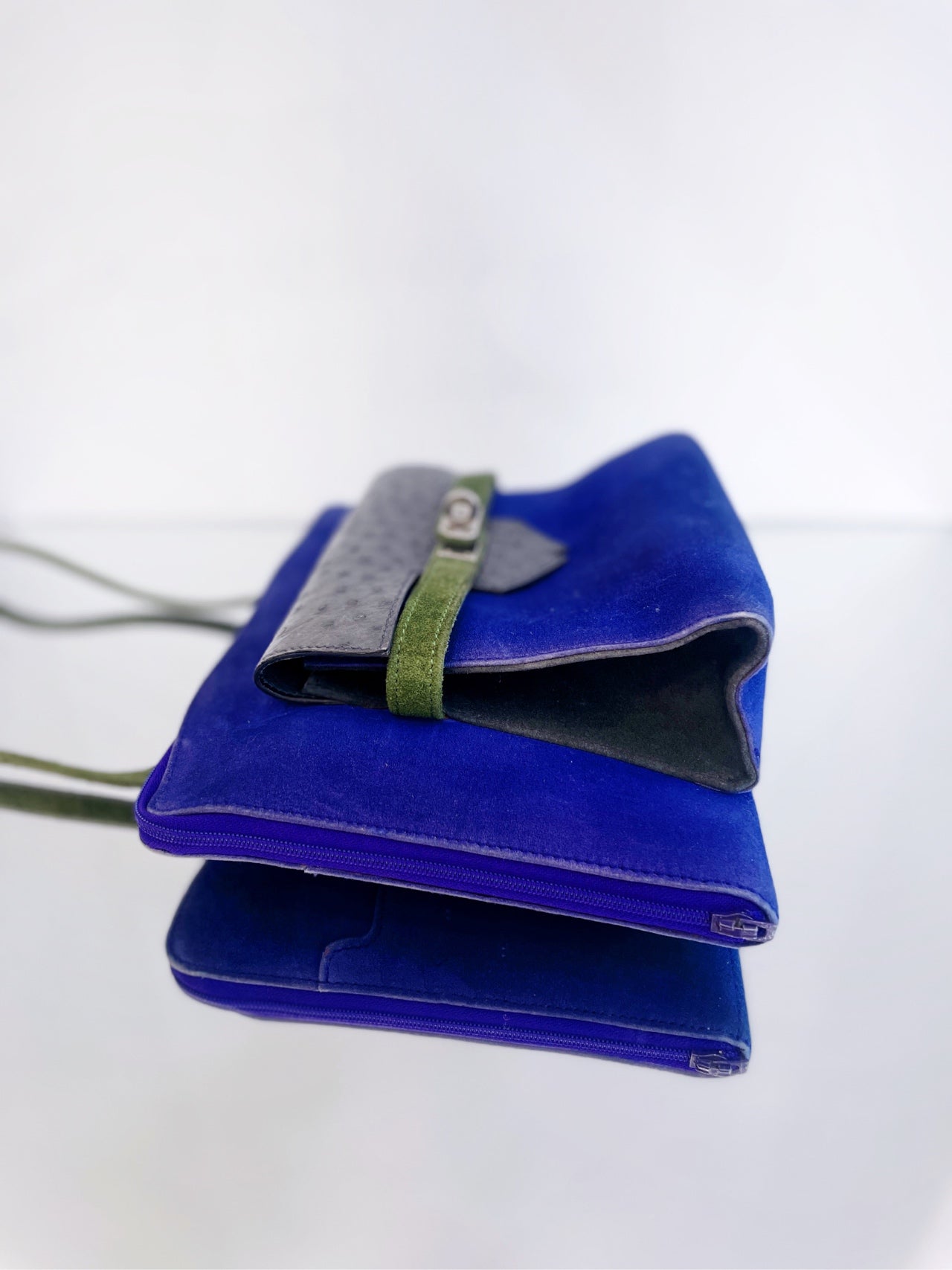 Hermès - Amsterdam Shoulder Bag - Suede and Ostrich leather - Multicolour - (mini)