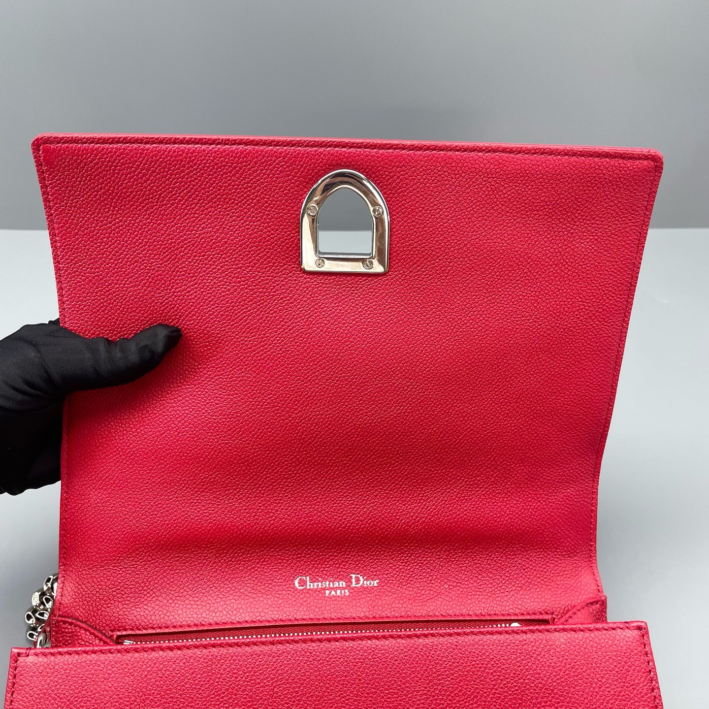 Dior - Diorama Flap Bag - Grained calfskin leather - Red - (Medium)
