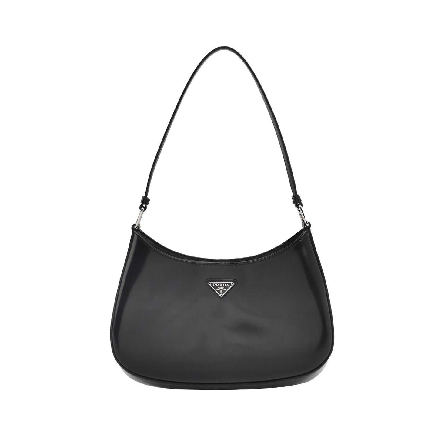 Prada - Cleo Shoulder Bag - Brushed leather - Black - (small)