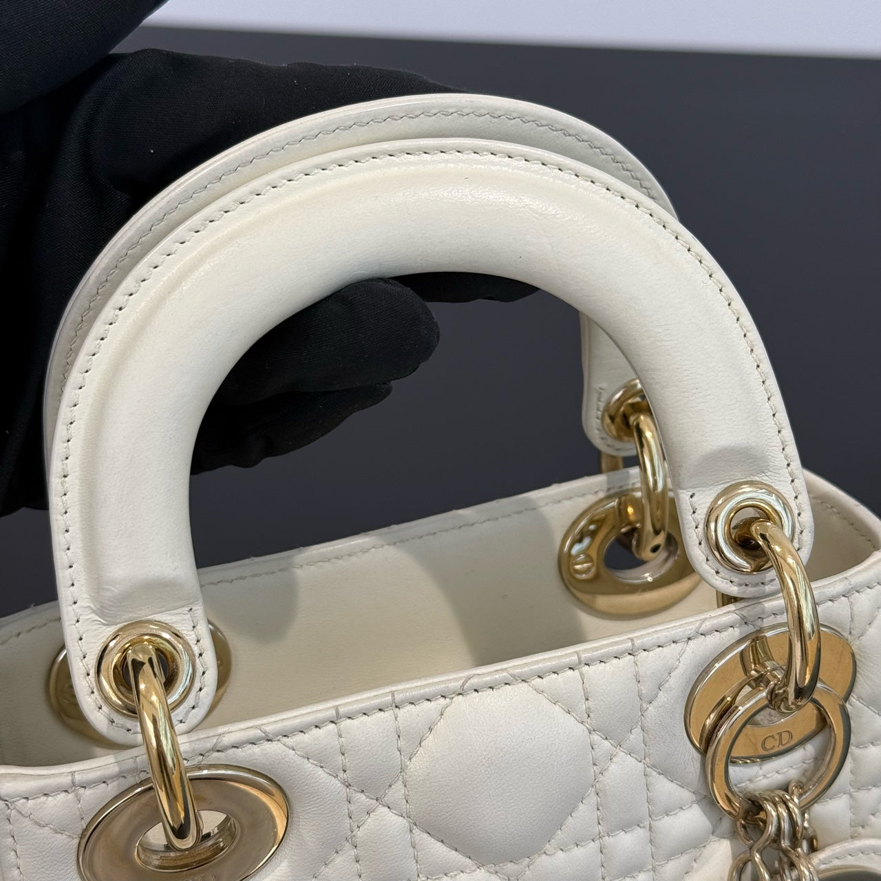 Dior - Lady Dior Mini - Leather - White - (mini)