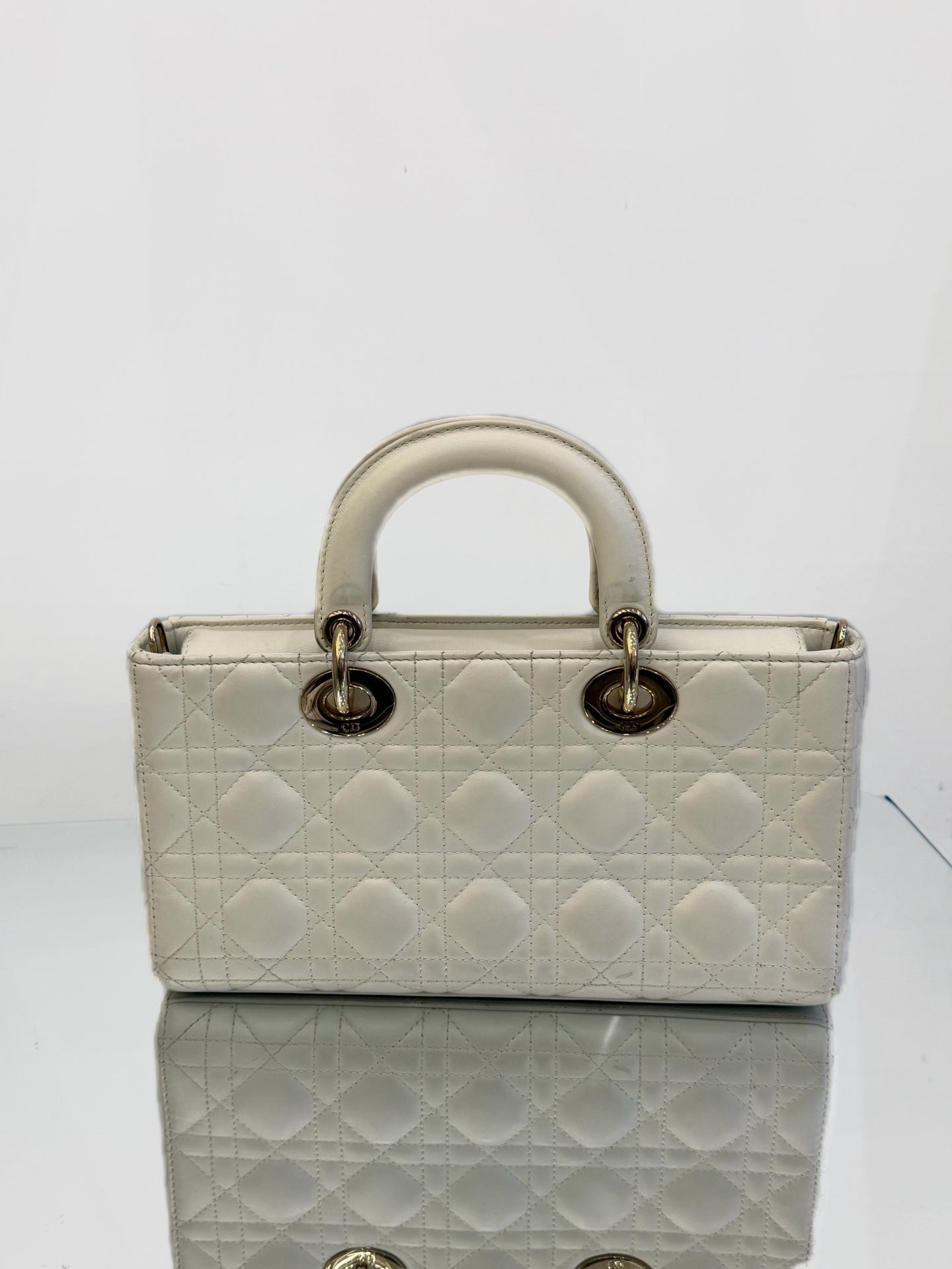 Dior - Lady D-Joy Bag - Lambskin leather - White - (Medium)