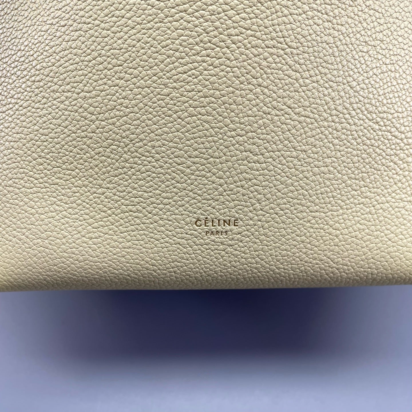 Celine - Sangle Bucket Bag - Grained leather - Beige - (small)