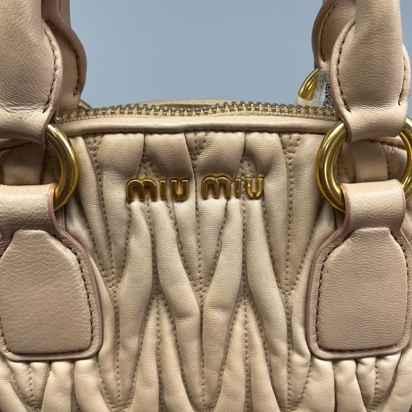 Miu Miu - Matelassé Bowling Bag - Lambskin leather - Beige - (Medium)