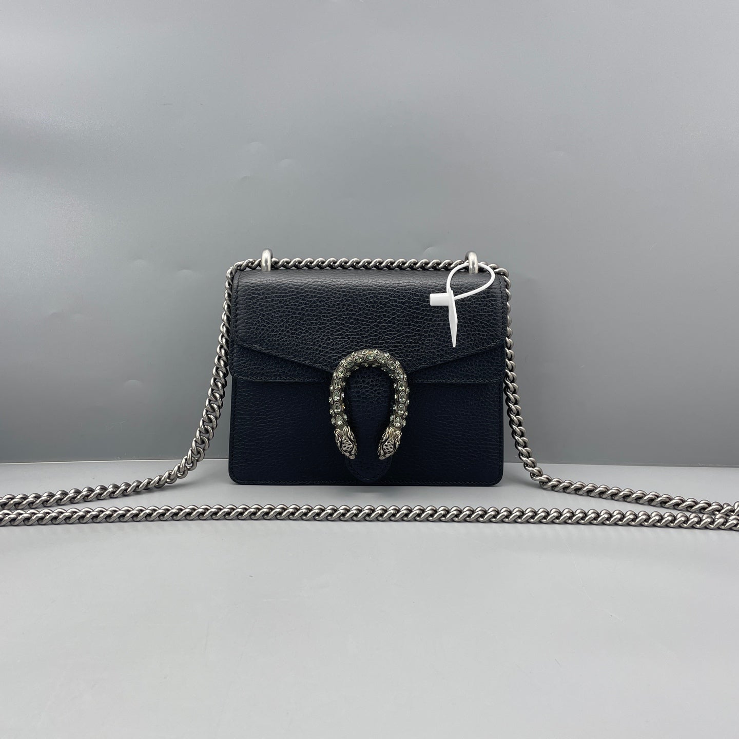 Gucci - Dionysus Mini with Crystal Buckle - Grained leather - Black - (mini)