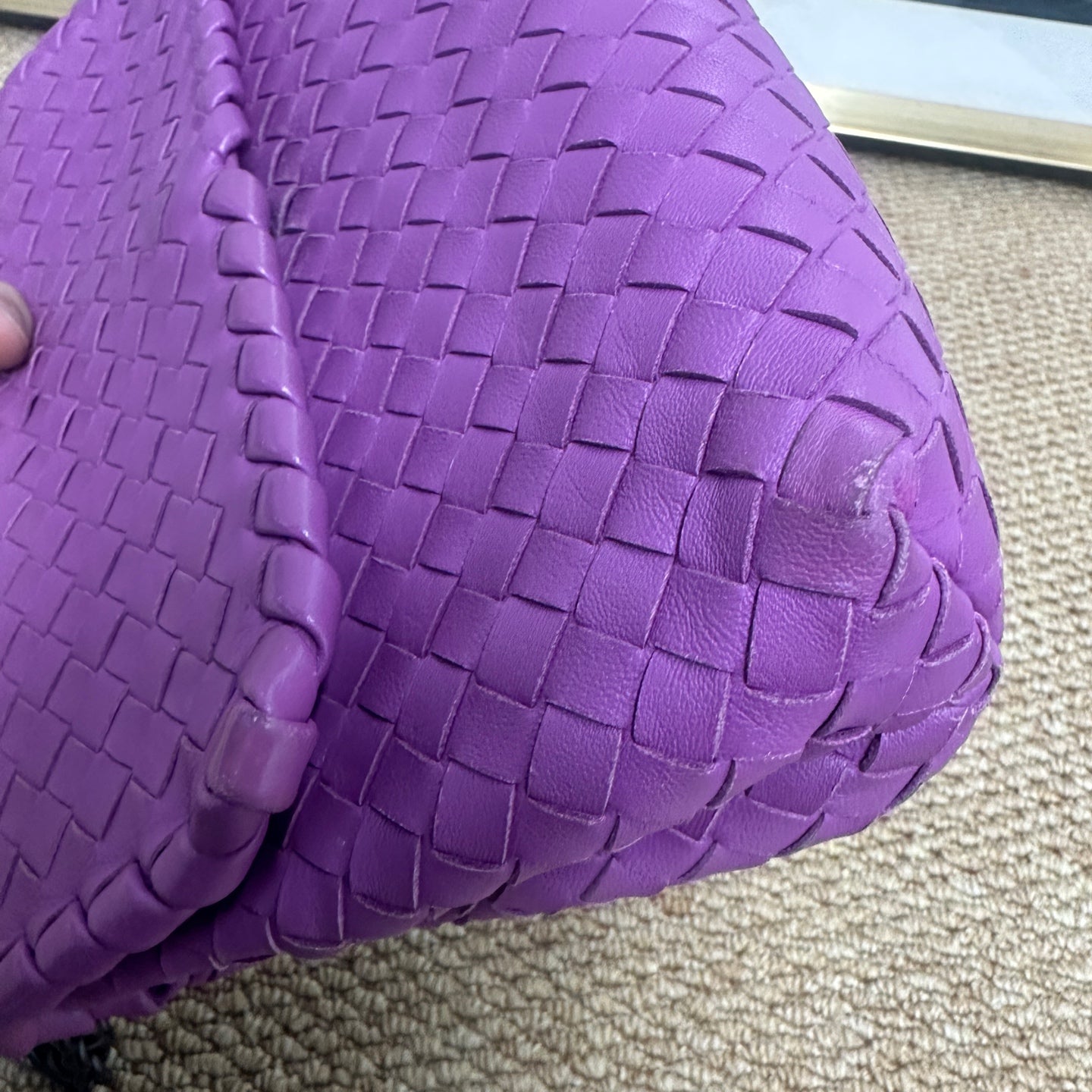 Bottega Veneta - Intrecciato Chain Flap Bag - Leather - Purple - (Medium)