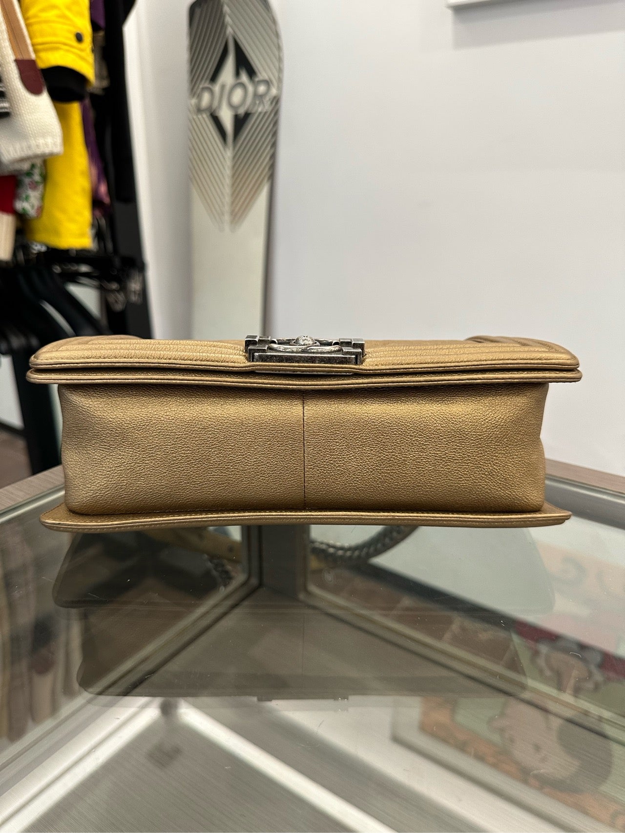 Chanel - Boy Chanel Medium Flap Bag - Grained leather - Gold - (Medium)