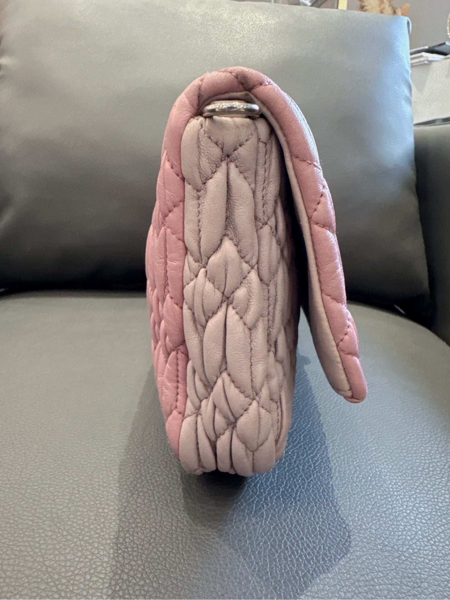 Miu Miu - Matelassé Gem Chain Bag - Leather - Pink - (medium)