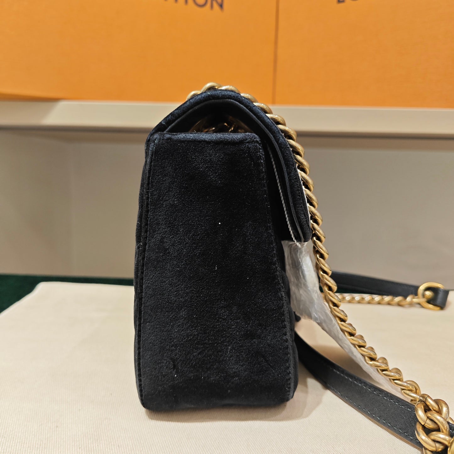 Gucci - GG Marmont Matelassé Shoulder Bag - Velvet - Black - (Medium)