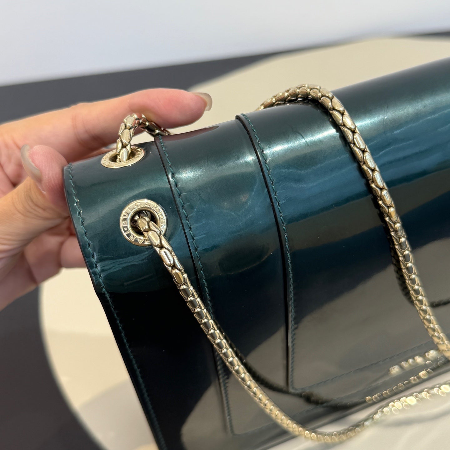 Bvlgari - Serpenti Forever Flap Bag - Patent leather - Dark Green - (Medium)