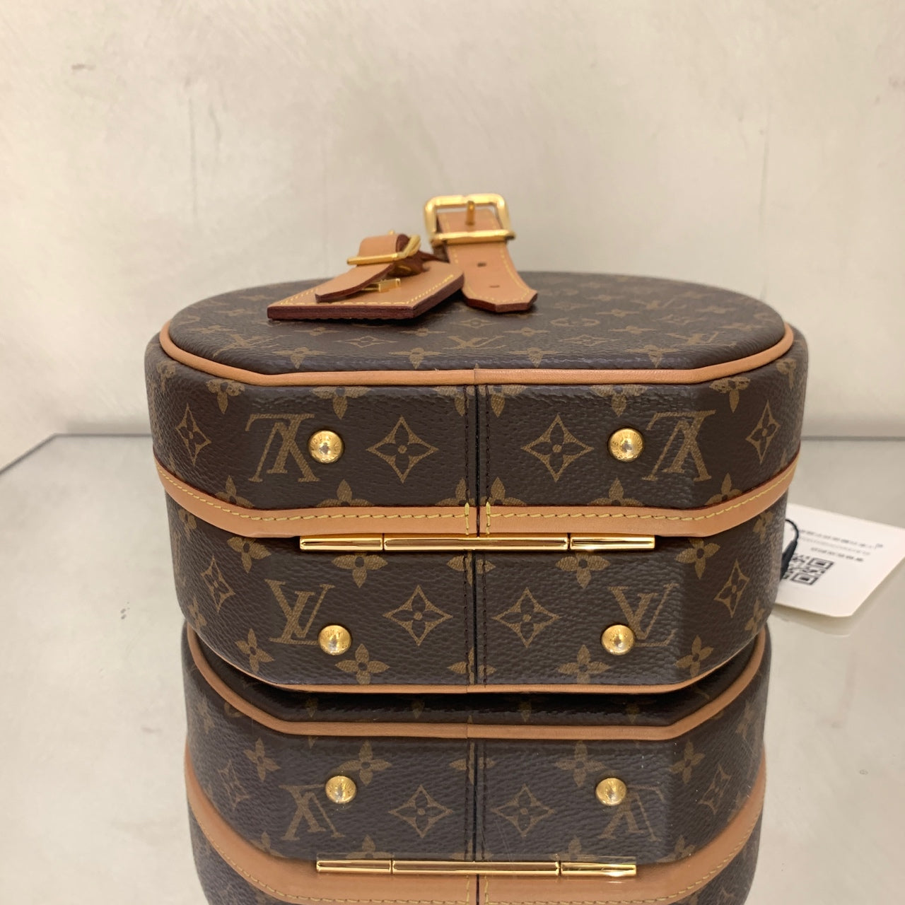 Louis Vuitton - Petite Boite Chapeau - Monogram coated canvas with natural Vachetta leather trim - Brown - (mini)